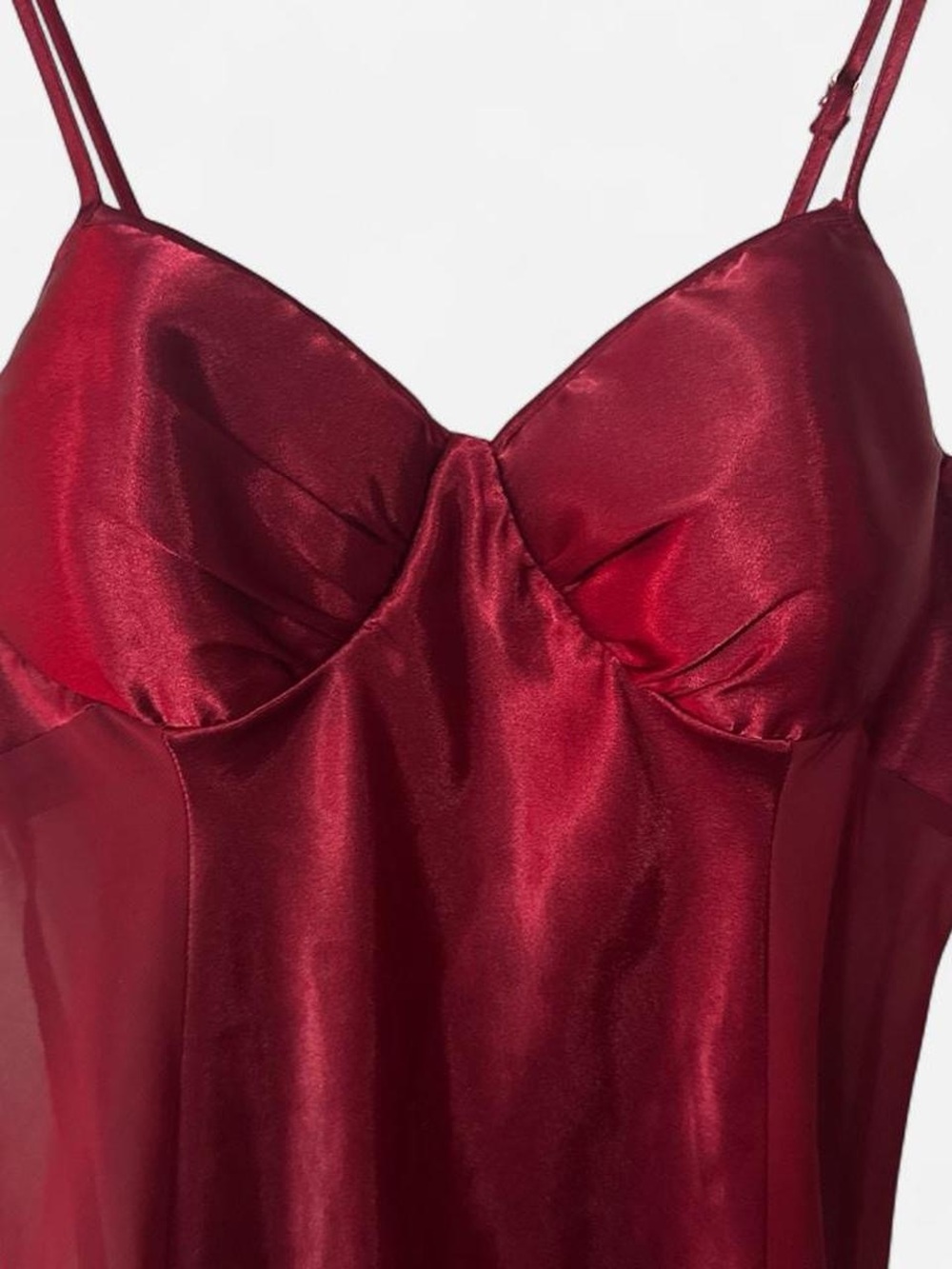 🧿 vintage cinema etoile burgundy slip dress - Picture 3 of 4